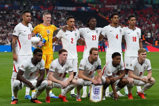 LONDON, ENGLAND - OCTOBER 6: England players pose for a team picture during the UEFA Nations League 2026 27 group phase match between England and Czechia at Wembley Stadium on October 6, 2026 in London, England.  Copyright: xMBxMediax