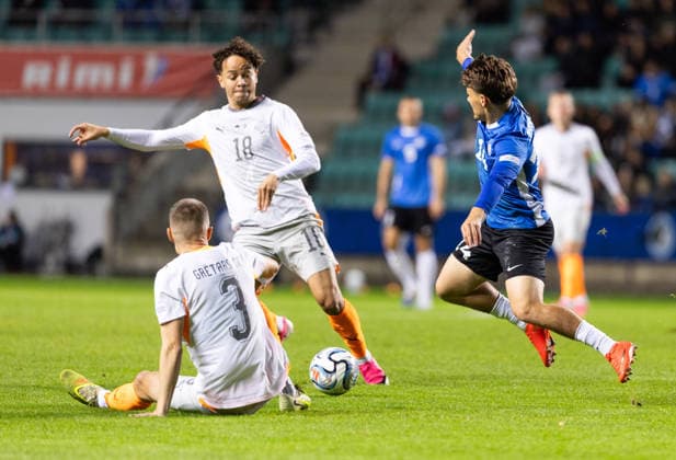 06.10.2026, Tallinn. Football Nations League. Estonia VS Iceland 0:0. Photo Tairo Lutter, Postimees Tallinn Harjumaa Estonia 1TL06OCT26A19  Copyright: xTairoxLutterx 14 Patrik Kristal, 18 Mikael Anderson