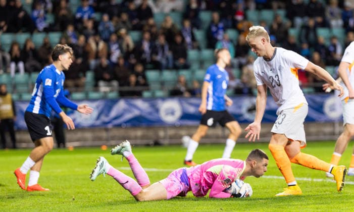 06.10.2026, Tallinn. Football Nations League. Estonia VS Iceland 0:0. Photo Tairo Lutter, Postimees Tallinn Harjumaa Estonia 1TL06OCT26A35  Copyright: xTairoxLutterx Goalkeeper Hakon Valdimarsson, 23 Hördur Magnusson