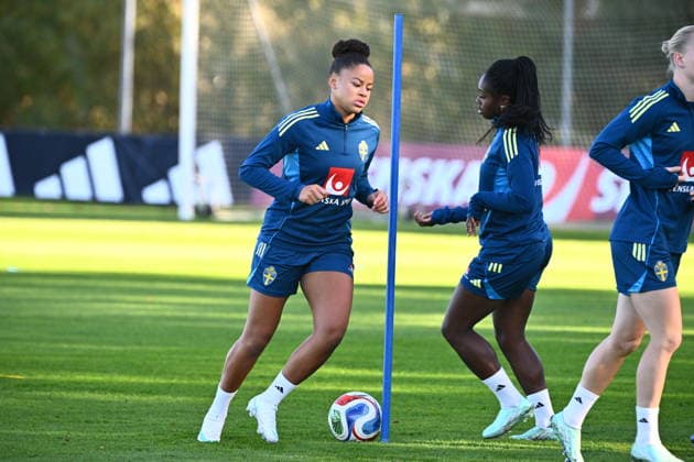 STOCKHOLM, SVERIGE 20261007 Felicia Schröder när damlandslaget tränar pa Bosön inför playoff till fotbolls-vm 2027. STOCKHOLM SVERIGE x10090x