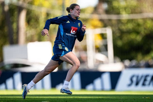 261007 Sofia Reidy of the Swedish women s national football team during a training session on October 7, 2026 in Stockholm. Photo: Emma Wallskog BILDBYRAN kod EW EW0716 fotboll football soccer fotball vm-kval kval fifa womens world cup qualifier qualifier träning practice training sverige sweden dam bbeng Copyright: EMMAxWALLSKOG BB261007EW036