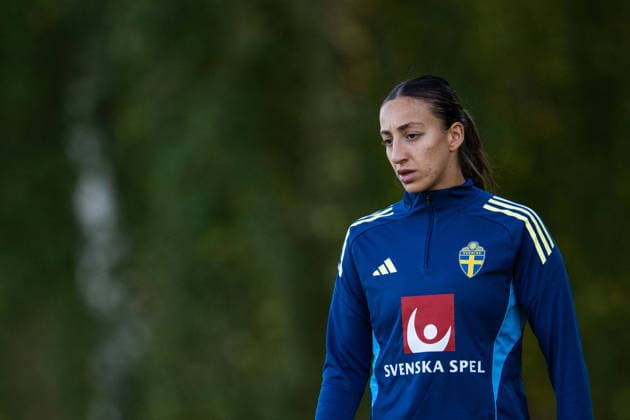 261007 Rosa Kafaji of the Swedish women s national football team during a training session on October 7, 2026 in Stockholm. Photo: Emma Wallskog BILDBYRAN kod EW EW0716 fotboll football soccer fotball vm-kval kval fifa womens world cup qualifier qualifier träning practice training sverige sweden dam bbeng Copyright: EMMAxWALLSKOG BB261007EW046