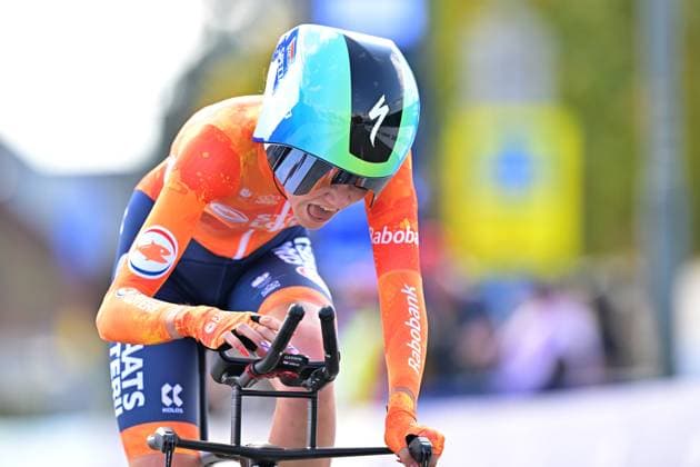 Netherlands Megan Arens crosses the finish line of the Women U23 Individual Time Trial race (22km) at the cycling UEC Road European Championships, in Ljubljana, Slovenia, on Wednesday 7 October 2026. The UEC Road European Championships are taking place from 02 to 07 October in Ljubljana, Slovenia. DAVIDxPINTENS  x189039105x