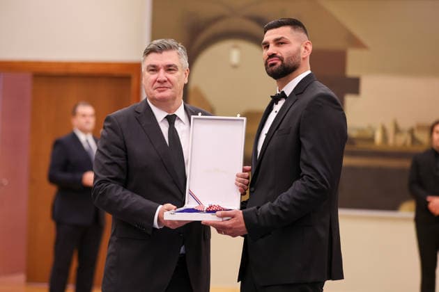 Croatian President Zoran Milanovic Presents Order of Duke Trpimir to Boxer Filip Hrgovic Croatian President Zoran Milanovic presents boxer Filip Hrgovic with the Order of Duke Trpimir with Ribbon and Star during a ceremony at the Office of the President of the Republic of Croatia in Zagreb, Croatia on October 7, 2026. MatijaxHabljak PIXSELL
