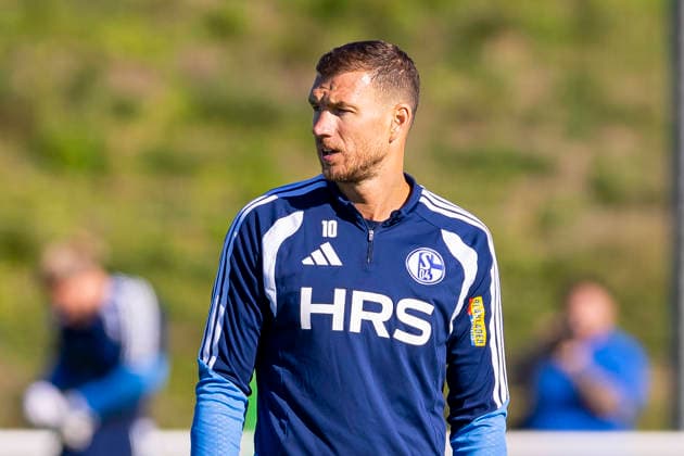 07.10.2026, Fussball, Training des FC Schalke 04. Edin Dzeko (FC Schalke 04). Gelsenkirchen Trainingsgelände FC Schalke 04 NRW Deutschland xRHR-FOTO YYx Copyright: RHR-FOTOx RHR-FOTO YY