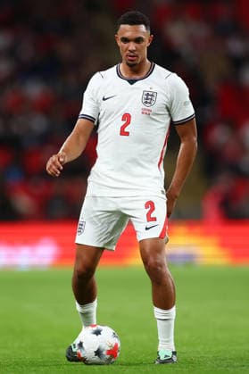 London, England, 6th October 2026. Trent Alexander-Arnold of England during the England vs Czech Republic UEFA Nations League match at Wembley Stadium, London. Picture credit should read: Paul Terry Sportimage EDITORIAL USE ONLY. No use with unauthorised audio, video, data, fixture lists, club league logos or live services. Online in-match use limited to 120 images, no video emulation. No use in betting, games or single club league player publications. SPI_089_PT_England__Czechia SPI-5055-0089