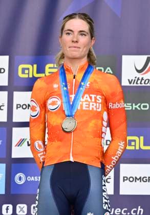 UEC 2026 Road European Championships Ljubljana 07 10 2026 SENCUR, SLOVENIA - OCTOBER 07 : silver medal Vollering Demi (NED) pictured during the podium ceremony of the Women Elite Individual Time Trial at the 2026 UEC Road European Championships. An UCI Continental Championships time trial cycling race with start and finish in Sencur on October 7, 2026 in Sencur, Slovenia, 07 10 2026 Sencur Slovenia  Copyright: xJanxDexMeuleneirx