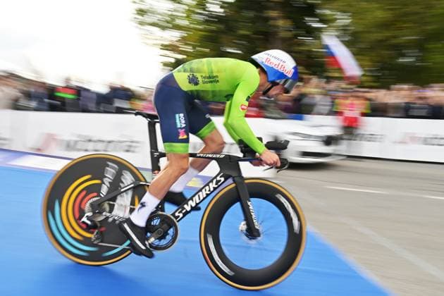 Slovenia s Primoz Roglic pictured at the start of the Men Elite Individual Time Trial race (22km) at the cycling UEC Road European Championships, in Ljubljana, Slovenia, on Wednesday 7 October 2026. The UEC Road European Championships are taking place from 02 to 07 October in Ljubljana, Slovenia. DAVIDxPINTENS  x189060837x