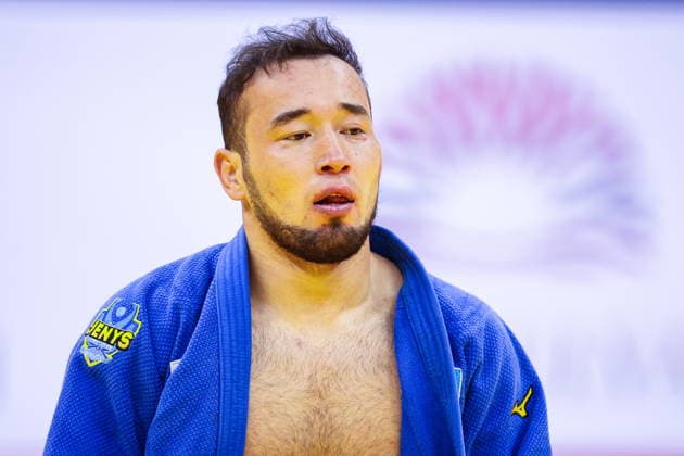 AZERBAIJAN, BAKU - OCTOBER 7, 2026: Abylaikhan Zhubanazar of Kazakhstan after a -81 kg bout against Omar Radzhabli of Azerbaijan as part of the 2026 World Judo Championships at the National Gymnastics Arena. Mikhail Sinitsyn TASS  98914694