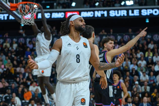 EuroLeague 2026, Paris Basketball vs LDLC ASVEL Villeurbanne, Basketball PATTY MILLS of ASVEL dejected during the EuroLeague 2026 match between Paris Basketball and LDLC ASVEL Villeurbanne at Adidas Arena on October 07, 2026 in Paris, France. Paris Adidas Arena France