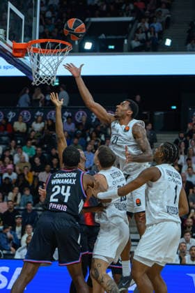 EuroLeague 2026, Paris Basketball vs LDLC ASVEL Villeurbanne, Basketball JOEL BOLOMBOY of ASVEL during the EuroLeague 2026 match between Paris Basketball and LDLC ASVEL Villeurbanne at Adidas Arena on October 07, 2026 in Paris, France. Paris Adidas Arena France