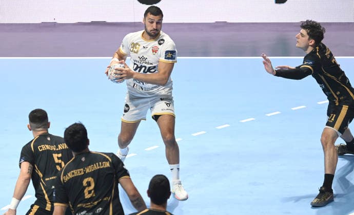 PARTIZAN vs VESZPREM ELDERAA Yehia Mohammed Yehia, handball player of Veszprem, during the EHF Champions League against Partizan Belgrade, at Aleksandar Nikolic Hall. Belgrade, 07.10.2026. photo: Nebojsa Parausic MN Press HANDBALL, EHF CHAMPIONS LEAGUE, VESZPREM, PARTIZAN Belgrade Aleksandar Nikolic Hall Serbia Copyright: xNebojsaxParausicx xMNxPressx