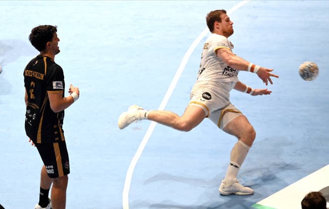 PARTIZAN vs VESZPREM DRAGAN PECHMALBEC, handball player of Veszprem, during the EHF Champions League against Partizan Belgrade, at Aleksandar Nikolic Hall. Belgrade, 07.10.2026. photo: Nebojsa Parausic MN Press HANDBALL, EHF CHAMPIONS LEAGUE, VESZPREM, PARTIZAN Belgrade Aleksandar Nikolic Hall Serbia Copyright: xNebojsaxParausicx xMNxPressx