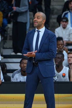 EuroLeague 2026, Paris Basketball vs LDLC ASVEL Villeurbanne, Basketball ASVEL Head Coach TONY PARKER during the EuroLeague 2026 match between Paris Basketball and LDLC ASVEL Villeurbanne at Adidas Arena on October 07, 2026 in Paris, France. Paris Adidas Arena France