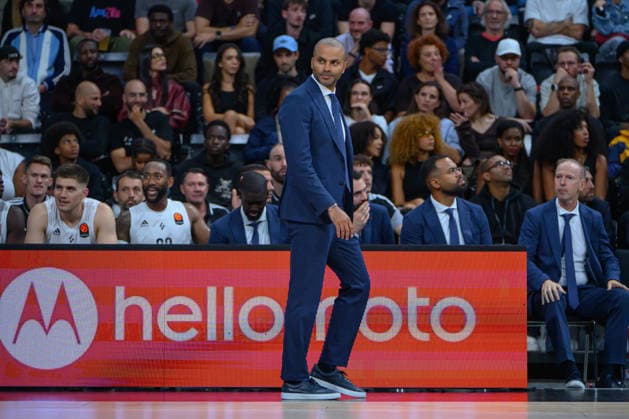 EuroLeague 2026, Paris Basketball vs LDLC ASVEL Villeurbanne, Basketball ASVEL Head Coach TONY PARKER during the EuroLeague 2026 match between Paris Basketball and LDLC ASVEL Villeurbanne at Adidas Arena on October 07, 2026 in Paris, France. Paris Adidas Arena France