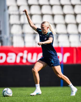261008 Guro Bergsvand of the Norwegian women™s national football team during a training session on October 8, 2026 in Bucharest. Photo: Marius Simensen BILDBYRAN Cop 238 bbeng dam fifa women s world cup qualifier football fotball fotboll norge norway practice soccer training trening träning Copyright: MARIUSxSIMENSEN BB261008BB174