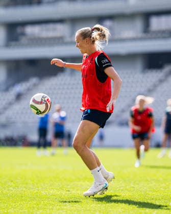 261008 Frida Maanum of the Norwegian women™s national football team during a training session on October 8, 2026 in Bucharest. Photo: Marius Simensen BILDBYRAN Cop 238 bbeng dam fifa women s world cup qualifier football fotball fotboll norge norway practice soccer training trening träning Copyright: MARIUSxSIMENSEN BB261008BB208