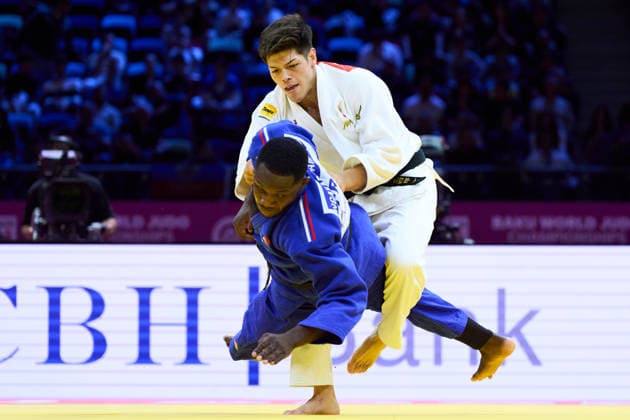 (Top-Bottom) Sanshiro Murao (JPN), Ngayap Hambou Maxime-Gael (FRA), OCTOBER 8, 2026 -Judo : World Judo Championships BAKU2026 Mens -90kgSemi-final match at National Gymnastics Arena in Baku, Azerbaijan.  aflo_354298660 KenxAsakurax