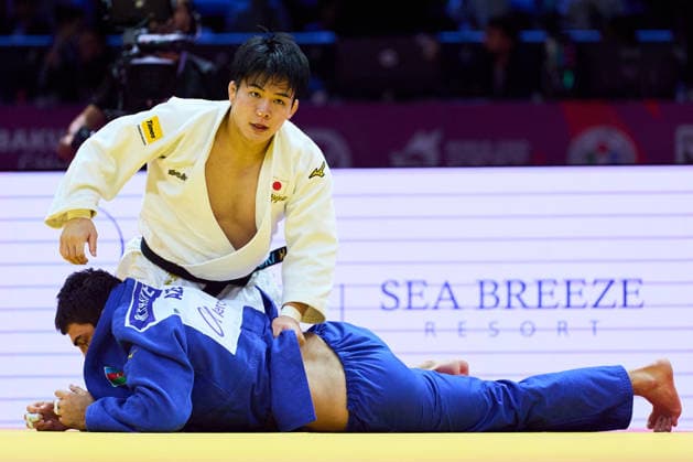 (Top-Bottom) Goki Tajima (JPN),, Fatiyev Murad (AZE), OCTOBER 8, 2026 -Judo : World Judo Championships BAKU2026 Mens -90kgSemi-final match at National Gymnastics Arena in Baku, Azerbaijan.  aflo_354298668 KenxAsakurax
