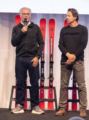 ALPINE SKIING - Atomic Media Day 2026 ALTENMARKT,AUSTRIA,08.OCT.26 - ALPINE SKIING - Atomic Media Day. Image shows CEO Wolfgang Mayrhofer and race director Christian Hoeflehner (Atomic). GEPAxpictures xHaraldxSteiner