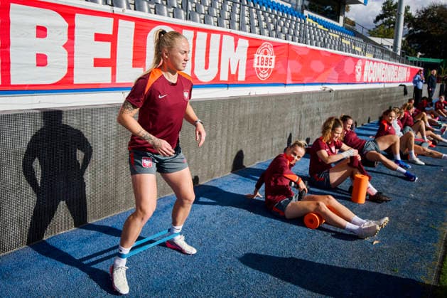 08.10.2026 LEUVEN , PILKA NOZNA KOBIET ( WOMEN S FOOTBALL) TRENING OFICJALNY PRZED POLFINALEM BARAZY MISTRZOSTW SWIATA 2027 TRENING NZ. PAULINA DUDEK FOTO RADOSLAW JOZWIAK CYFRASPORT NEWSPIX.PL --- Newspix.pl  RA2_6044