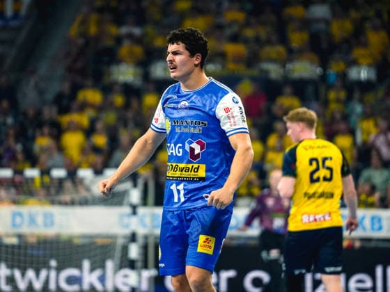 08.10.2026, xwppx, Handball Opel HBL, Rhein-Neckar Loewen - ThSV Eisenach v.l. Gian Attenhofer (ThSV Eisenach)