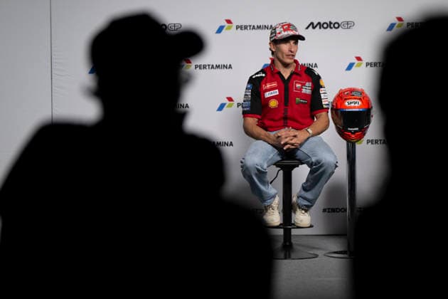 MOTO - MOTO GP - GRAND PRIX OF INDONESIA 2026 MARQUEZ Marc (spa), Ducati Lenovo Team, Ducati Desmosedici GP26, portrait, press conference, PK, Pressekonferenz during the 2026 MotoGP Pertamina Grand Prix of Indonesia on the Mandalika circuit from October 9 to 11, at West Nusa Tenggara, Indonesia - West Nusa TenggaraIndonesia  Copyright: xGIGIxSOLDANOx