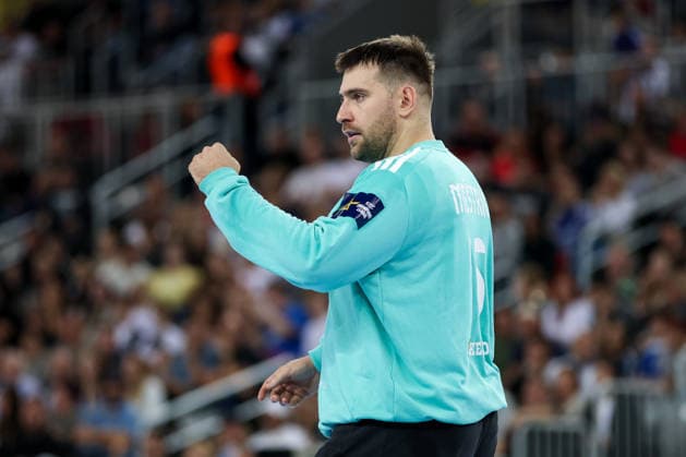 HC Zagreb v Aalborg Handbold - EHF Champions League Men Group Phase - Group C ZAGREB, CROATIA - OCTOBER 8: Sandro Mestric of HC Zagreb reacts during the EHF Champions League match between HC Zagreb and Aalborg Handbold at Arena Zagreb on October 8, 2026 in Zagreb, Croatia.  IgorxKralj PIXSELL