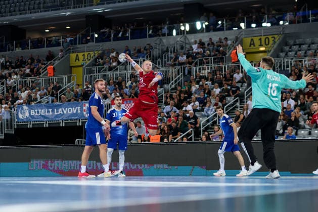 HC Zagreb v Aalborg Handbold - EHF Champions League Men Group Phase - Group C ZAGREB, CROATIA - OCTOBER 8: Felix Moller of Aalborg Handbold in action during the EHF Champions League match between HC Zagreb and Aalborg Handbold at Arena Zagreb on October 8, 2026 in Zagreb, Croatia.  IgorxKralj PIXSELL