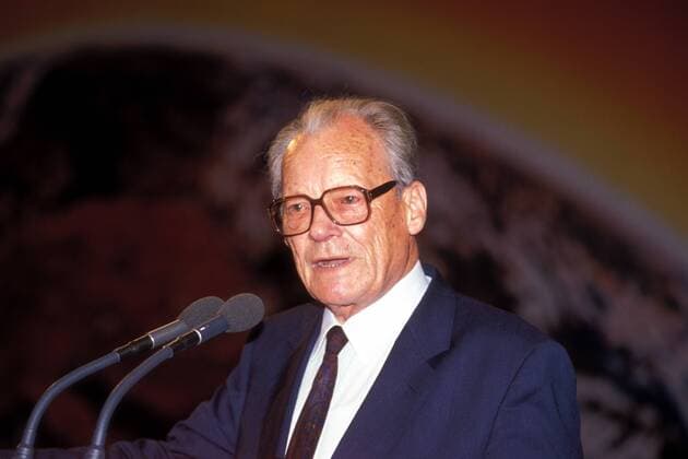 Willy Brandt (GER SPD) anlässlich der Deutschen Wiedervereinigung in Berlin