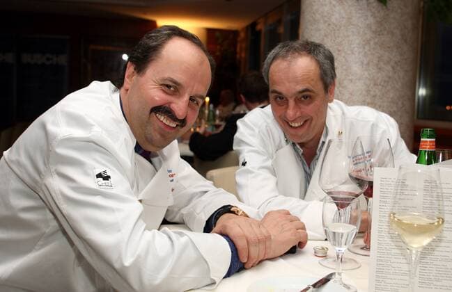 Starköche Johann Lafer (li.) und Christian Rach - Branchentreff der 50 Top Köche in Frankfurt am Main