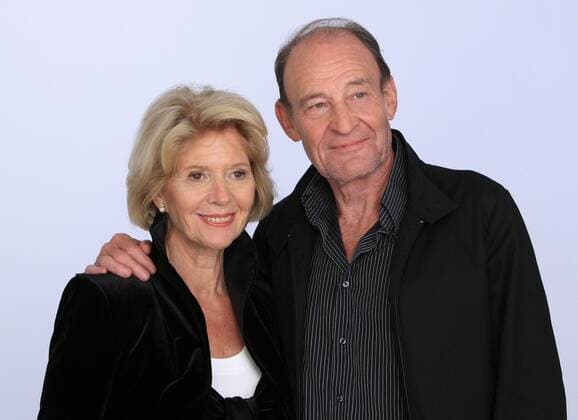 Schauspielerin Christiane Hörbiger neben Schauspieler Michael Mendl anlässlich eines Pressetermins zum ARD-Fernsehfilm - Der Besuch der alten Dame - in Hamburg