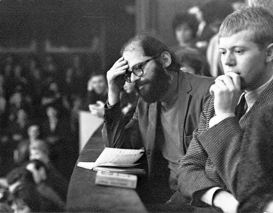 American leftist activist and poet Allen Ginsberg during Majales manifest for better freedoms. Prague, Czechoslovakia 1965. (CTKxPhotox xJovanxDezort)  CTKPhoto00118024