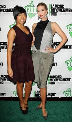 Singer Melanie Fiona (L) and Ivanka Trump, founder of Ivanka Trump Fine Jewelry, arrive for the the first annual Good Awards on January 5, 2012 in New York City. The awards are sponsored by the Diamond Empowerment Fund which raises awareness about the diamond and jewelry industry in Africa.  NYP20120105317