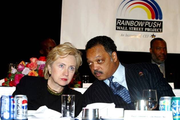 Jan. 14, 2004 - New York, New York, U.S. - K34937RM .THE RAINBOW PUSH WALL STREET PROJECT CONFERENCE 2004 AWARDS LUNCHEON..JANUARY 13-15.01 14 2004..SHERATON NEW YORK HOTEL AND TOWERS, .NEW YORK New York.. 2004.SENATOR HILLARY CLINTON .AND REVEREND JESSE JACKSON New York U.S.  - ZUMAmk1