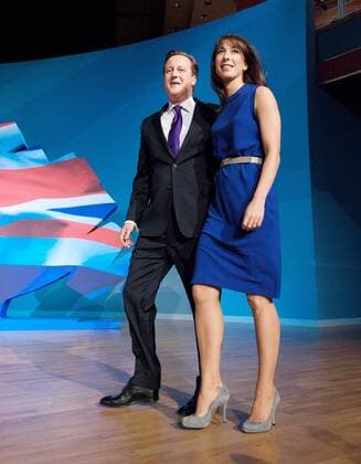 Prime Minister David Cameron and his wife Samantha at the end of his speech at the Conservative Party Conference in Birmingham, Wednesday, 10th October 2012. ElliotxFranksx i-Images  SLK