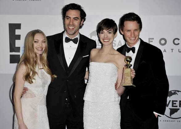 Amanda Seyfried, Sacha Baron Cohen, Anne Hathaway and Eddie Redmayne NBC UNIVERSAL GOLDEN GLOBE AFTER PARTY Beverly Hills  Patrick Rideaux PicturePerfect