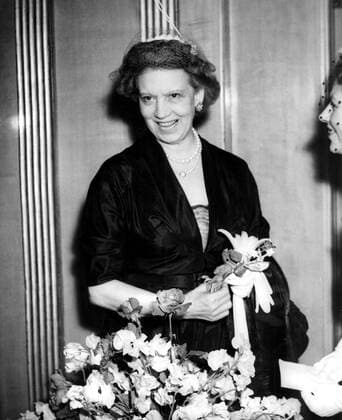 Elizabeth Arden. 24th July 1950. The famous beauty specialist - head of hte millionaire concern for which she recently refused seventeen million dollars - seen during the press reception held at the Dorchester Hotel in her honour. Miss Arden who is now nearly 60 started her business in one room. UnitedArchives00308651 