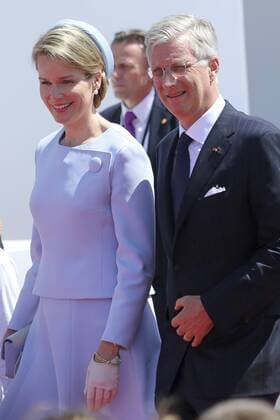 Queen Mathilde of Belgium and King Philippe of Belgium attend the ceremony for the 70th anniversary of the D-Day - landing of the allied troops on the beaches of Normandy. Colleville sur Mer on June 6, 2014 NO RIGHTS FOR BELGIUM, THE NETHERLANDS AND LUXEMBURG