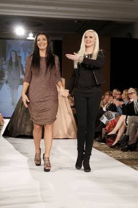 Tatjana Prijmak und Sarah Knappik bei der Tatjana Prijmak Fashion Show im Rahmen der Fashion Week Berlin Autumn Winter 2015. Berlin, 20.01.2015 Foto:xM.xGolejewskix xFuturexImage
