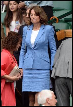 . 02 07 2015. London, United Kingdom. The Duchess of Cambridge mother and father Carole and Michael Middleton in the Royal Box on day four of the Wimbledon Tennis Championships.  xAndrewxParsonsx xi-Imagesx IIM-10663-0060
