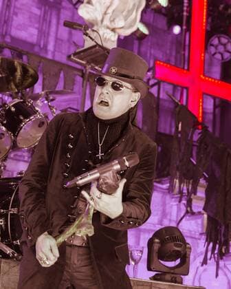 July 8, 2015 - Milwaukee, Wisconsin, U.S - Singer KING DIAMOND performs without makeup due to an eye infection during the Mayhem Festival at The Rave in Milwaukee, Wisconsin Milwaukee U.S. - ZUMAs135