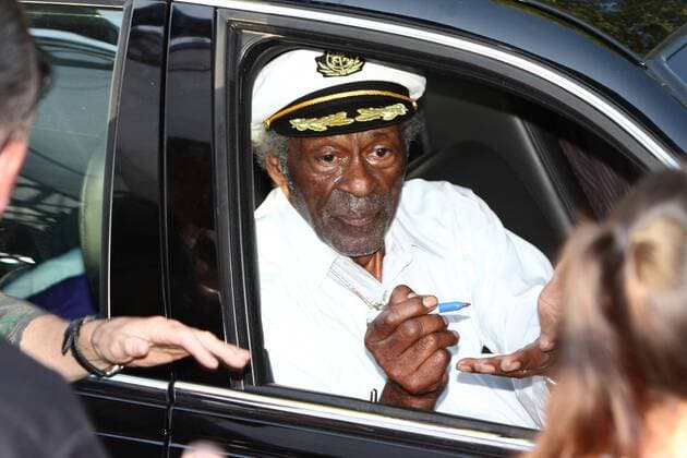 Jul 03, 2010 - Irvine, California, USA - Music legend CHUCK BERRY, 84, prepares to sign an autograph at the 16th annual Hootenanny music an cultural festival at Oak Canyon Ranch, Irvine, CA on Saturday July 3rd, 2010. - ZUMAl99_