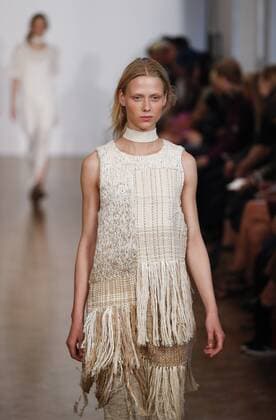 (160919) -- LONDON, SEPT. 19, 2016 -- Models present creations of Pringle of Scotland 2017 Spring Summer collection during London Fashion Week in London, Britain on Sept. 19, 2016. ) BRITAIN-LONDON-FASHION WEEK-PRINGLE OF SCOTLAND HanxYan