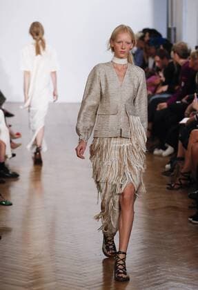 (160919) -- LONDON, SEPT. 19, 2016 -- Models present creations of Pringle of Scotland 2017 Spring Summer collection during London Fashion Week in London, Britain on Sept. 19, 2016. ) BRITAIN-LONDON-FASHION WEEK-PRINGLE OF SCOTLAND HanxYan