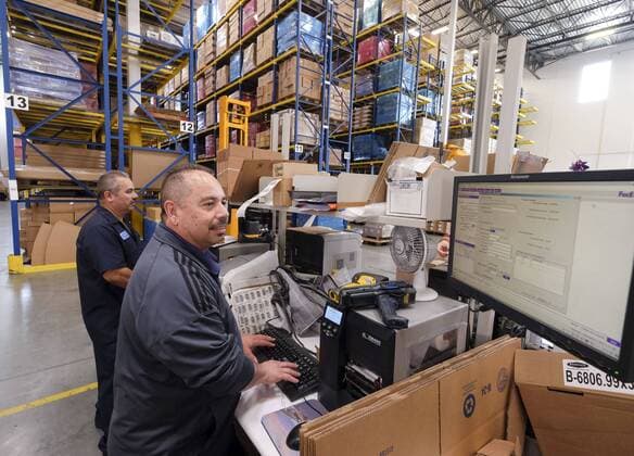 September 21, 2016 - Los Angeles, California, U.S - Employee works at manufacturing facility of Bobrick Washroom Equipment Co. Los Angeles U.S. - ZUMAc68_