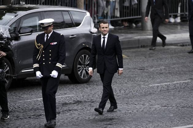 Paris, France le 14 Mai, 2017 - Le president de la rŽpublique participe a la cŽrŽmonie d hommage au soldat inconnu a l Arc de Triomphe - Emmanuel Macron __  Copyright: xVincentxIsorex