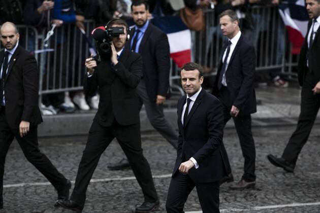 Paris, France le 14 Mai, 2017 - Le president de la rŽpublique participe a la cŽrŽmonie d hommage au soldat inconnu a l Arc de Triomphe - Emmanuel Macron __  Copyright: xVincentxIsorex