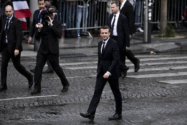 Paris, France le 14 Mai, 2017 - Le president de la rŽpublique participe a la cŽrŽmonie d hommage au soldat inconnu a l Arc de Triomphe - Emmanuel Macron __  Copyright: xVincentxIsorex