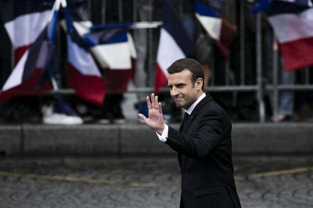 Paris, France le 14 Mai, 2017 - Le president de la rŽpublique participe a la cŽrŽmonie d hommage au soldat inconnu a l Arc de Triomphe - Emmanuel Macron __  Copyright: xVincentxIsorex